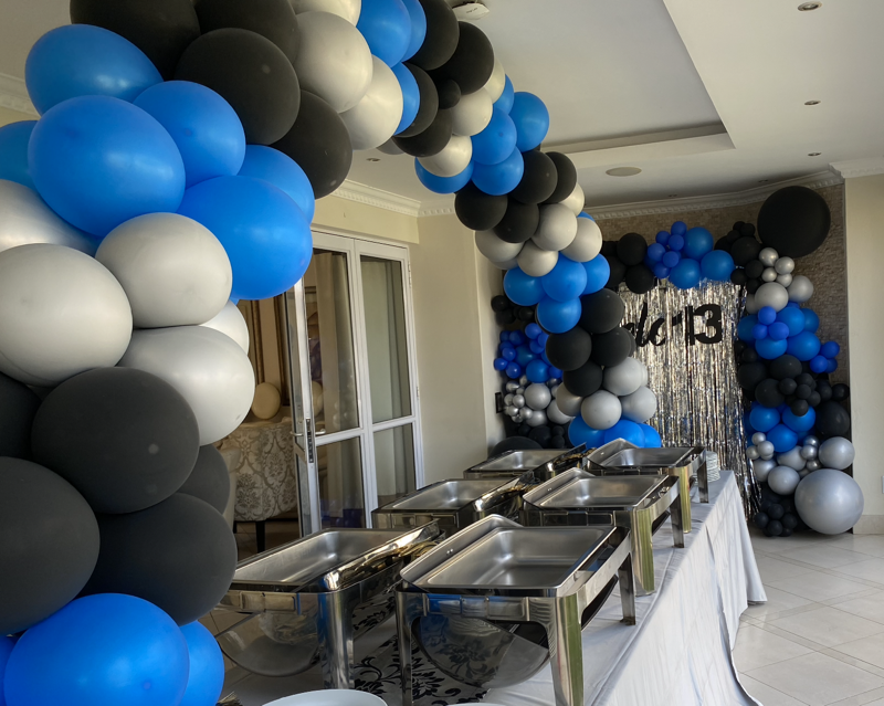 Balloon Arch Foil Curtain Backdrop | Services | , Barbeque ...